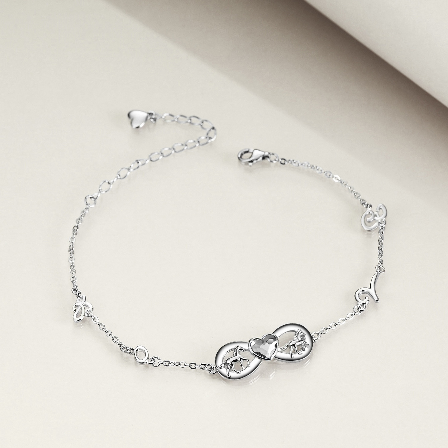Women's Sterling Silver Horse Infinity Pendant Necklace